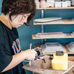 Hajeong Lee at work in her studio 2019